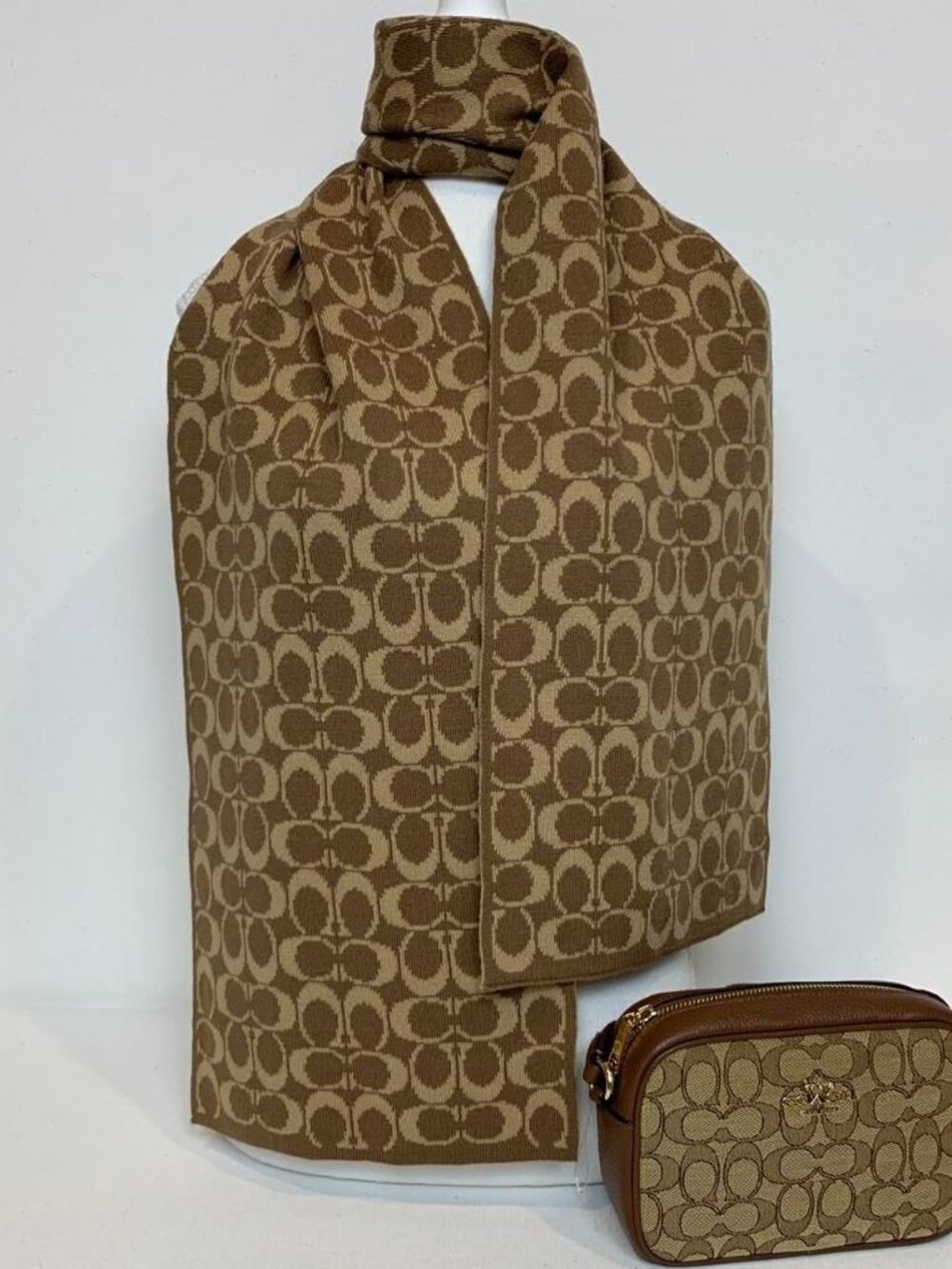 Coach Women's Brown and Tan Scarf-wraps